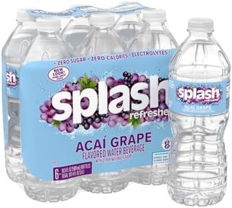 Splash Refresher Acai Grape Flavored Water, 16.9 Fl Oz, Plastic Bottle Pack of 6