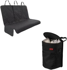 Lusso Dog Car Seat Cover and Car Trash Can- Waterproof Seat Cover and Leak Proof Trash Can - Organize and Clean Your Car