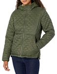 Amazon Essentials Women's Lightweight Water-Resistant Sherpa-Lined Hooded Puffer, Olive, XL