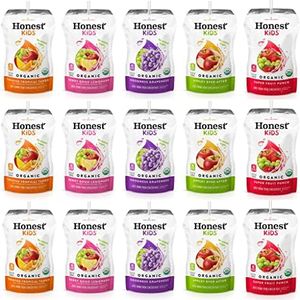 Honest Kids Organic Juice Drink, 5 Flavor Variety Pack 6.75 Fl Oz Pouches Pack of 15