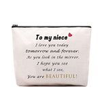 Niece Gifts from Auntie Makeup Cosmetic Bag Inspirational Gifts for Niece Teen Girls