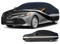 Holthly 10 Layer Car Cover Waterproof All Weather for Sedan,100% Waterproof Outdoor Car Covers for Automobiles Rain Sun Protection. Custom Fit for Audi A4, Hyundai Sonata, Toyota Camry,etc