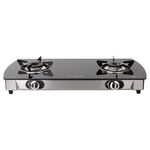 BLOWHOT Heavy Brass Burner 2 Auto Ignition Gas Stove Toughened Glass Cook Top ISI Certified-Stainless Steel Frame 1 Year General Warranty By Blowhot (2 Years On Burners, Gas Valves & Glass) Black