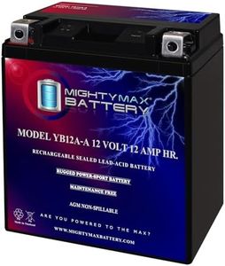 Mighty Max Battery YB12A-A -12 Volt 12 AH, 165 CCA, Rechargeable Maintenance Free SLA AGM Motorcycle Battery