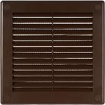 Vent Systems 150 x 150 mm / 6'' x 6'' Inch Brown Soffit Vent Cover - Flat Square Air Vent Louver - Grille Cover - Built-in Insect Screen - HVAC Vents for Bathroom, Home Office, Kitchen