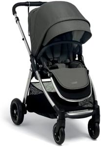 Mamas & Papas Flip XT3, Compact Pushchair, Stroller, Pram, One Handed Fold, Slim Frame, Lie Flat Seat, Large Hood, Newborn to 4 Years, Harbour Grey