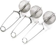 ARTIST Snap Ball Tea Strainer with Handle (3 Pack) for Loose Leaf Tea and Mulling Spices Stainless Steel Strainer Perfect Pincer Tea Ball Tea Infuser Ball Infuser Tea Filter Tea Tong by ARTIST