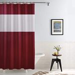 Story@Home Shower Curtains 7 Feet, PVC Curtains, Bathroom Curtains Waterproof, Washroom Curtains, Curtain with Hooks, 78 in X 70 in, Durable & Stylish (Maroon)