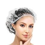 GCQQ 100Pcs Disposable Shower Caps, 45CM Shower Cap, Shower Caps for Women Uk, Plastic Hair Cap Elastic, Clear Disposable Shower Caps, shower cap for long hair, dying hair, plastic caps for Hotel, Spa