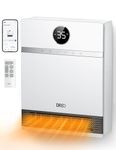 Dreo Smart Electric Wall Heater, 28dB Silent Ceramic Space Heaters for Home, Low Energy, 30° Oscillation, Adjustable Thermostat, 24H Timer, IP24 Wall Mounted Heater for Bedroom, Works with Alexa