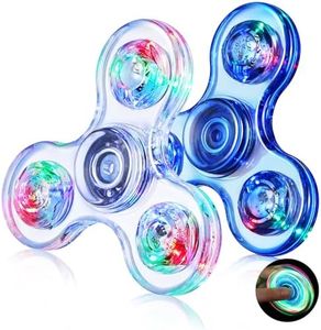 Gigilli Fidget Spinners 2 Pack, LED Light up Fidget Toys for Kids & Adults, Crystal Hand Spinner Glow in the Dark Fidget Toys, Birthday Classroom Prizes for Kids 4-8-12,Stress Relief Anti-Anxiety