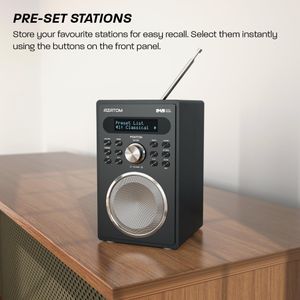 AZATOM Foxton FX2 DAB/DAB+ FM Digital Radio – Bluetooth, Dual Alarms, USB Charging, Black
