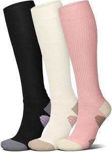 Cotton Compression Socks for Women Circulation-Best Support for Nurses,Running,Athletic,Travel L-XL