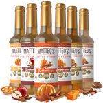 Matteo's Barista Style Sugar-Free Coffee Syrup, 6 Flavour Harvest Variety Pack, Zero Calories and Sugar, Keto-Friendly Coffee Syrups, Delicious Flavoured Coffee Syrup - 25.4 oz Syrup Bottles