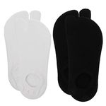 Amosfun 2 Pairs Unisex Flip Flop Socks Premium Cotton Split Toe Socks Casual Tabi Style Non Slip Short Sock for Women Men Black White