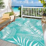 HiiARug Reversible Outdoor Rugs 4' x 6' for Patios Mats, Plastic Straw Rug, Outdoor Camping Rugs, RV Patio Mat, Large Outdoor Area Rug for Balcony Apartment, RV, Camping, Patio, Picnic