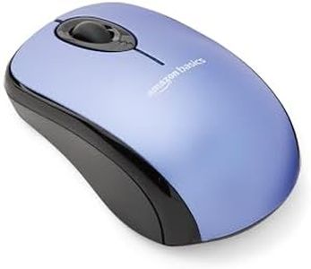 AmazonBasics Wireless Computer Mouse with Nano Receiver - Blue