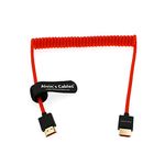 Alvin’s Cables 8K 2.1 Full HDMI Braided Coiled-Cable for Atomos Ninja-V 4K-60P Record from Z-CAM for Canon-C70, for Sony A7S3,A9,A74(18 to 28 Inch)