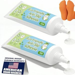 Sock Stop Anti Slip Glue for Socks, 2 Pack Transparent Waterproof Nonslip Adhesive for Bath Mats, Rugs, Carpets, and Blankets - Washable, Eco-Friendly, Latex-Free with Precision Tip Applicator
