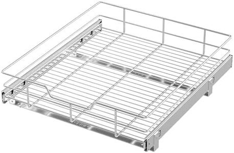 Pull Out Cabinet Organizer 20" W X 22" D, Slide Out Drawers For Kitchen Organizers and Storage, Pull Out Drawers For Cabinets Capacity Heavy Duty Caddy, Cabinet Shelves Chrome-Plated, Bathroom Pantry
