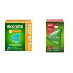Nicorette Quit Smoking Aid, Nicotine Gum + Nicorette Nicotine Gum Bundle | Fresh Fruit and Cinnamon, 4mg, 315 Pieces