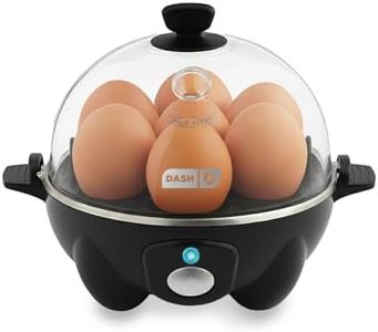 DASH Rapid Egg Cooker: 7 Egg Capacity Electric Egg Cooker for Hard Boiled Eggs, Poached Eggs, Scrambled Eggs, or Omelets with Auto Shut Off Feature - Black'