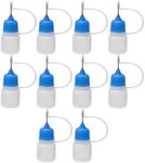 10pcs 3ml Empty Plastic Dropper Bottles Metal Needle Bottle Blue Cap