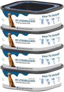 4 Pack Jumbo Square Refills Disposal Bags Refill Compatible with Pet Dogs Genie Dog Waste Disposal System Pails, Ultimate Odor Control Dog Poop Bags