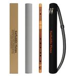 Sarfuddin Flutes C Natural Medium 19 Inches Right Hand Oil Treated Fry Bamboo Flute Bansuri With Carry Bag