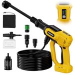 Cordless Pressure Washer for Dewalt 20V Battery, 1000 PSI Portable Handheld Washer with Brushless Motor, 6-in-1 Nozzle, 3 Level Adjustable for Car Yard Fence Wall Clean (Battery Not Included)