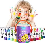 Jar Melo Kids Washable Premium Finger Body Paint 12 Colour Set with Carry Case