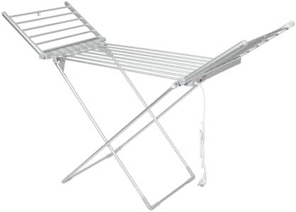 PORIYA 20 Bar Electric Heated Clothes Airer, Foldable Aluminium Laundry Drying Rack, 230W Warm Towel Rail 45-55°C for Home Bathroom Laundry
