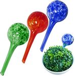 Evelots Plant Watering Globes (3 Pack) - Hand Blown Glass - Automatic Water Irrigation System - Indoor/Outdoor - Leave Your Home Worry Free