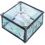 Baptism Gift Personalized Keepsake Box Stained Glass Engraved Cross Jewelry Multiple Colors Available J Devlin 898 EB222 (Windsor Blue)