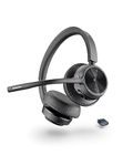 Poly Voyager 4320 UC Wireless Headset (Plantronics) - Stereo Headphones w/Noise-Canceling Boom Mic - Connect PC/Mac/Mobile via Bluetooth - Works w/Teams (Certified), Zoom, & More - Amazon Exclusive