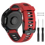 ISABAKE for Garmin Forerunner 735XT/235 Strap Silicone Replacement Band for Forerunner 220/230/620/630, Black Buckle