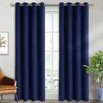 BGment Blackout Curtains - Grommet Thermal Insulated Room Darkening Bedroom and Living Room Curtain, 2 Panels of 55 x 96 Inch, Navy Blue