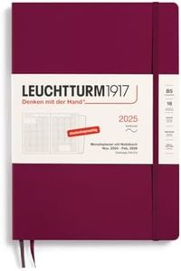 LEUCHTTURM1917 370603 Agenda Mensuel & Carnet Composition (B5) 2025, 16 Mois, Couv. souple, Port Red, Allemand