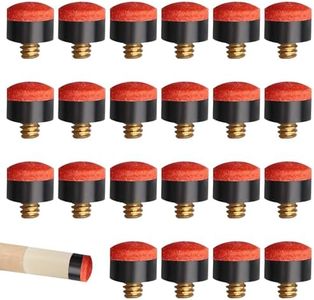 QttvbTna 22 Pcs Screw on Tips 10 mm Cue Tips, Pool Billiard Cue Tips Replacement, Pool Cue Tips Hard Leather Screw-on Tips for Pool Cues and Snooker