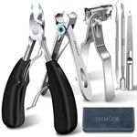 Toenail Clippers for Seniors Thick Toenails - Wide Jaw Opening Large Toe Nail Clippers for Thick Ingrown Nails, Professional Sharp Heavy Duty Nail Clipper Cutter for Mens Seniors with Leather Case