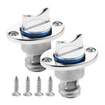 Yetaha Stainless Steel Boat Drain Plug, 2 Pack Marine Grade Kayak Drain Plug Kit, Oval Garboard Transom Boat Plugs Fits 1" Hole, with Waterproof Seal Ring (Blue)