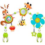 Car Seat Toys Newborn Toys, Stroller Arch Toys with Teether/Windmill/Rattle for 0 3 6 9 12 Months Baby Crib/Bassinet, Best Gift for Toddlers' Senses, Brian and Motor Skills Development(Magical Forest)