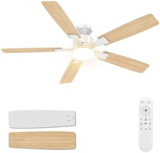 Airwit Deckenventilator mit Beleuchtung 132cm mit großer Luftmenge, Leise Deckenventilator mit Licht und Fernbedienung, 6 Stufen, Dimmbar LED Lampe mit Ventilator für Schlafzimmer Wohnzimmer Outdoor