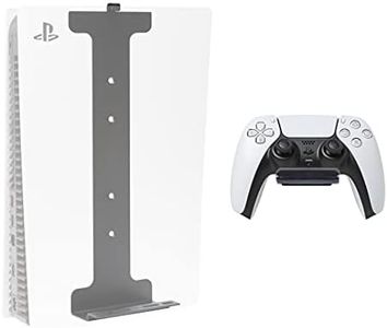 HIDEit Mounts - PS5 Original and Pro Wall Mount & Controller Bundle - Includes Steel Wall Mount & Rubber Dipped Controller Holder - Patented Wall Mount for PlayStation 5 Disc & Digital - Not PS5 Slim Compatible