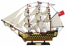 SAILINGSTORY Wooden Model Ship Decor HMS Victory 1/100 Scale Replica Ship Model Sailboat Decor