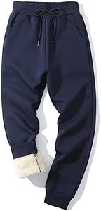 Gihuo Men's Winter Warm Fleece Pants Sherpa Fleece Lined Jogger Pants Sweatpant Athletic Running Ribbed Cuff Pants (02 Navy, XX-Large)