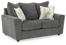 Signature Design by Ashley Stairatt Casual Loveseat with Flared Arms, Gray