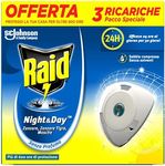 Raid Night & Day Mosquito Repellent with Compressed Sand - 3 Refills