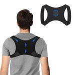 WVWMYM Back Brace Posture Corrector, Shoulder Posture Brace Men Women Adjustable and Breathable Back Straightener Posture Corrector for Shoulder Pain Prevention Posture Correction (Gray, L-XL)