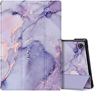 Fintie Slim Case for Samsung Galaxy Tab A8 10.5 Inch 2022 Model (SM-X200/X205/X207), Ultra Thin Lightweight Hard Back Shell Tri-Fold Stand Cover with Auto Wake/Sleep, Lilac Marble